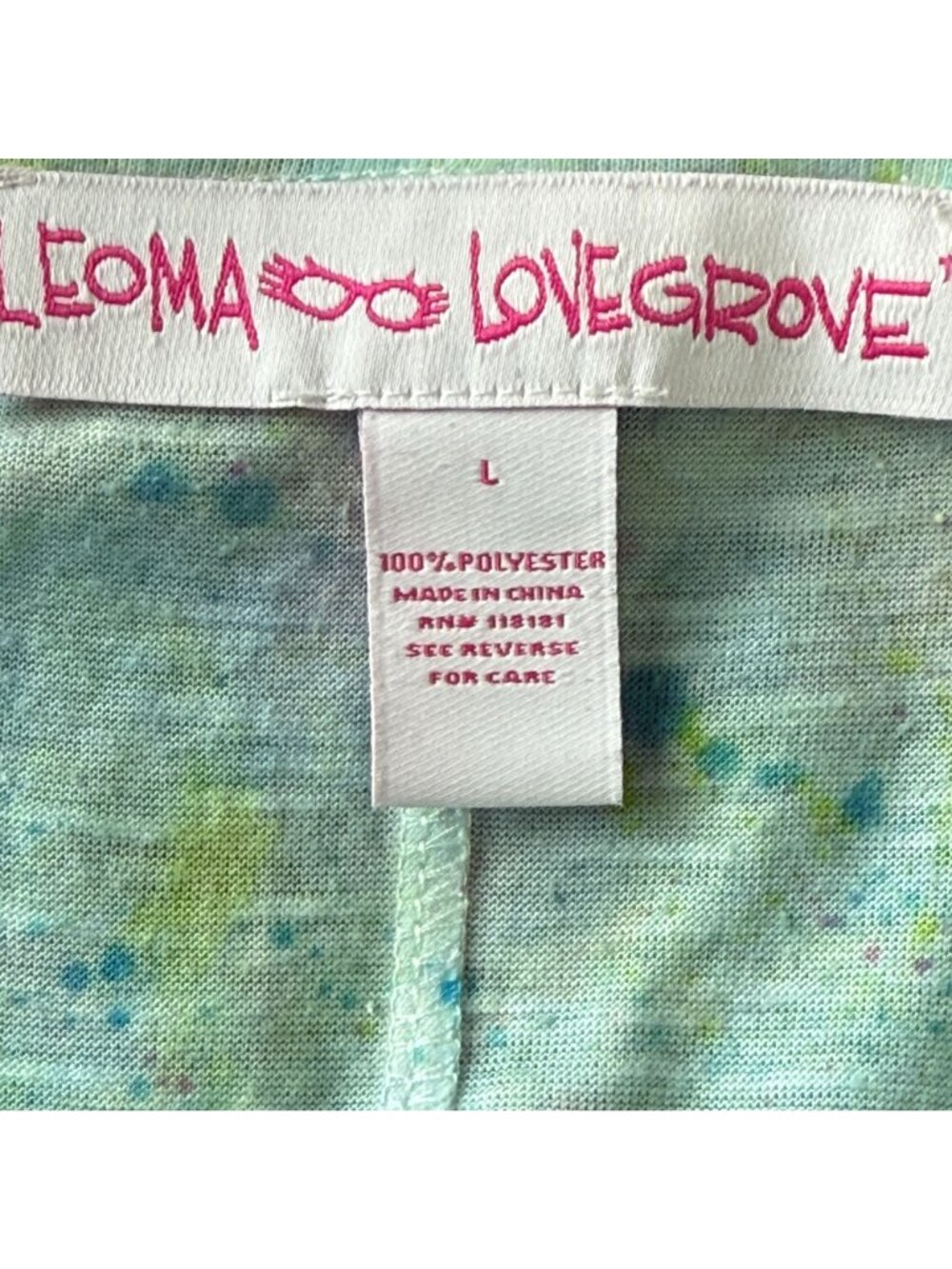 Leoma Lovegrove Women’s Artsy Short Sleeve Top Large Bike Beach Floral Colorful - Picture 2 of 10